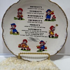Decorative Plate with Colorful Child Illustrations